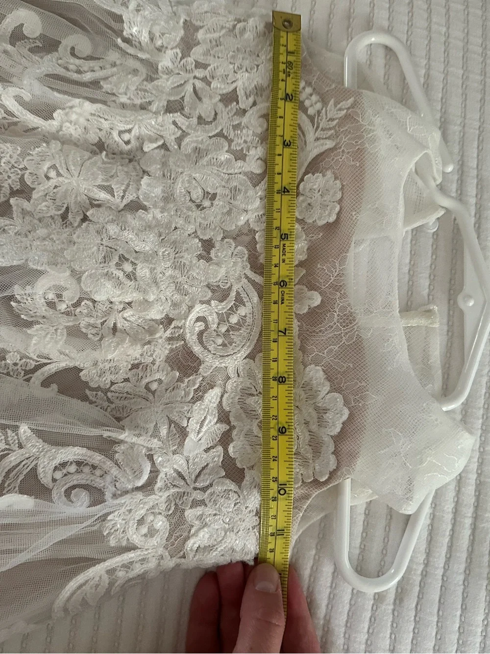 David’s bridal Ivory Lace Tulle Flower Girl Dress - Picture 7 of 9